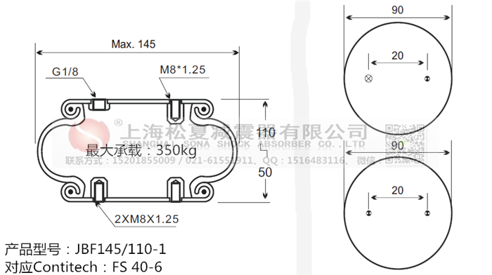 JBF145/110-1橡膠<a href='http://www.shyhbgc.com/' target='_blank'><u>空氣彈簧</u></a>