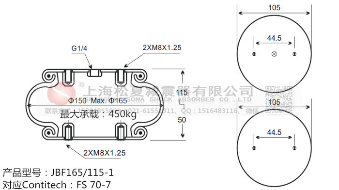 JBF165/115-1橡膠<a href='http://www.shyhbgc.com/' target='_blank'><u>空氣彈簧</u></a>