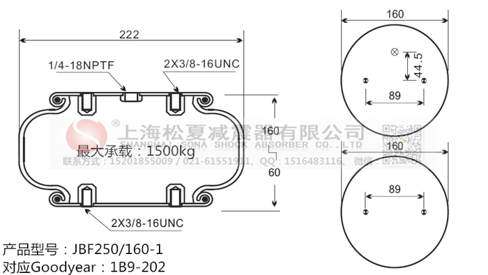 JBF250/160-1橡膠<a href='http://www.shyhbgc.com/' target='_blank'><u>空氣彈簧</u></a>