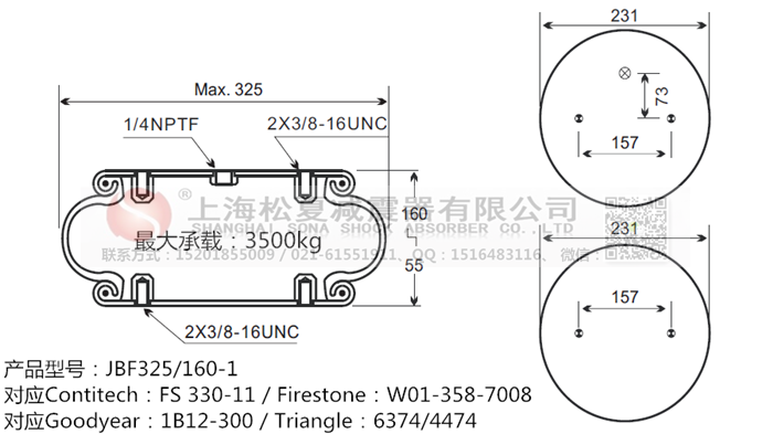 JBF325/160-1橡膠<a href='http://www.shyhbgc.com/' target='_blank'><u>空氣彈簧</u></a>