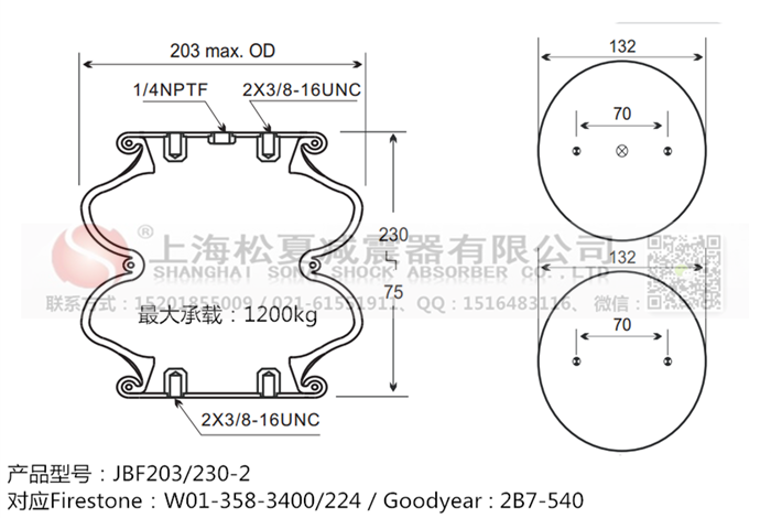 JBF203/230-2橡膠<a href='http://www.shyhbgc.com/' target='_blank'><u>空氣彈簧</u></a>
